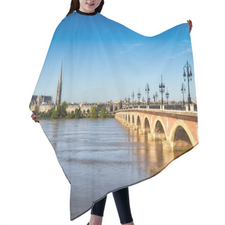 Personality  Bordeaux River Bridge With St Michel Cathedral Hair Cutting Cape