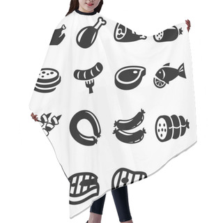 Personality  Meat And Sausage Icons Hair Cutting Cape