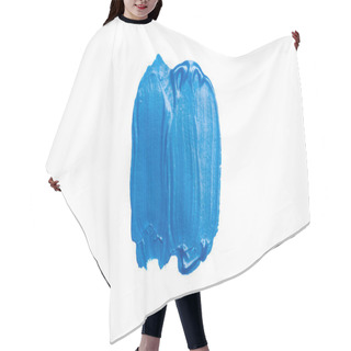 Personality  Top View Of Abstract Colorful Blue Paint Brushstrokes On White Background Hair Cutting Cape