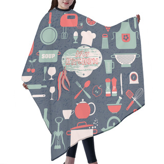 Personality  Kitchen Icon Set Hair Cutting Cape