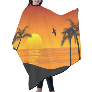 Personality  Sunset On The Beach Hair Cutting Cape