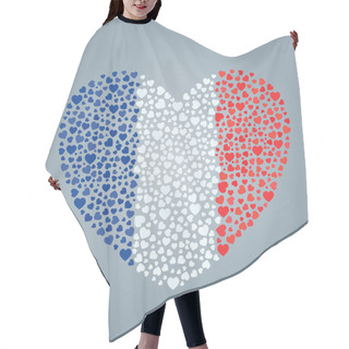 Personality  French Flag Heart Hair Cutting Cape