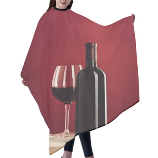 Personality  Glass And Bottle Of Red Wine Hair Cutting Cape