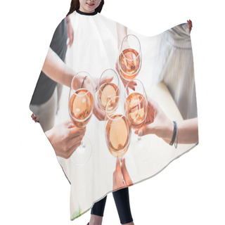 Personality  Women Clinking With Wineglasses  Hair Cutting Cape