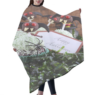 Personality  Happy Halloween Ghoulish Cupcakes Hair Cutting Cape