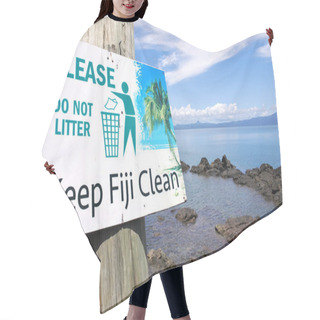 Personality  Keep Fiji Clean Sign Hair Cutting Cape