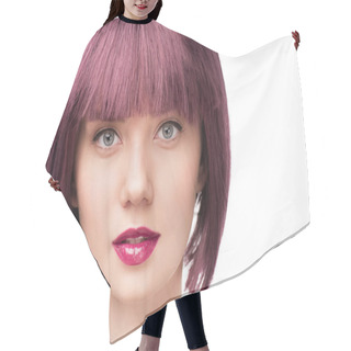 Personality  Attractive Girl With Purple Hair Hair Cutting Cape