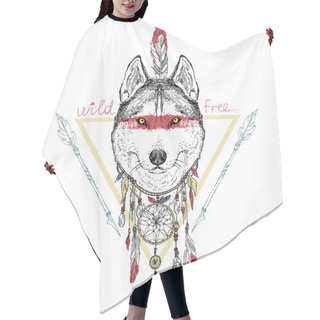 Personality  Native American Wolf Hair Cutting Cape