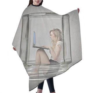 Personality  Technologic Glass Container Hair Cutting Cape