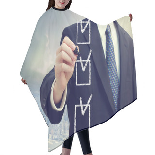 Personality  Business Man With Checkboxes Hair Cutting Cape