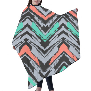 Personality  Hand Drawn Pattern With Brushed Zigzag Line. Hair Cutting Cape