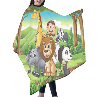 Personality  A Forest With Animals Hair Cutting Cape