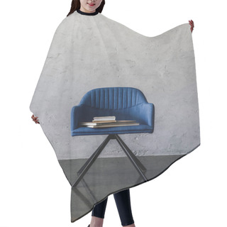 Personality  Blue Chair With Books  Hair Cutting Cape