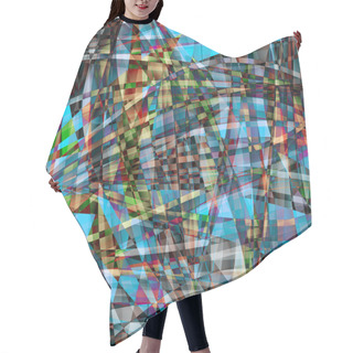 Personality  Abstract Chaotic Pattern With Colorful Translucent Curved Lines Hair Cutting Cape