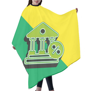 Personality  Bank Green And Yellow Modern 3d Vector Icon Logo Hair Cutting Cape