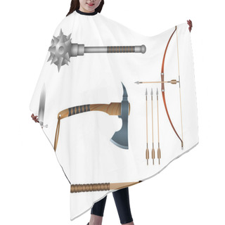 Personality  Realistic 3d Set Iron Fighting Cold Weapon Hair Cutting Cape