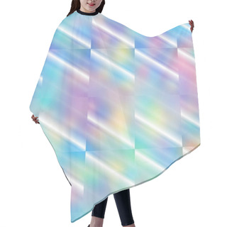 Personality  Vivid Holographic Foil Rainbow Neon Seamless Tile Hair Cutting Cape