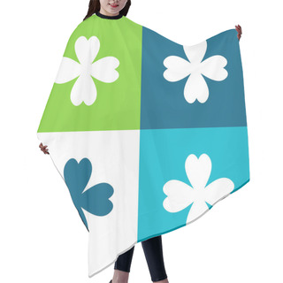 Personality  4 Leaf Clover Flat Four Color Minimal Icon Set Hair Cutting Cape