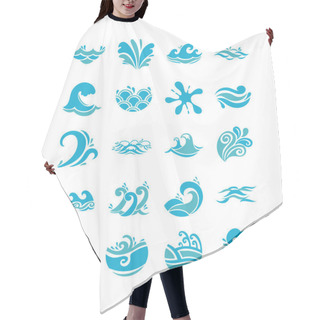 Personality  Bundle Of Waves Ocean Set Icons Hair Cutting Cape
