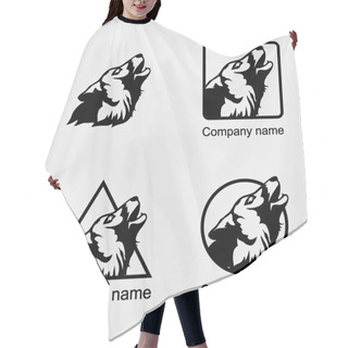 Personality  Set Of Wolf Logos Hair Cutting Cape