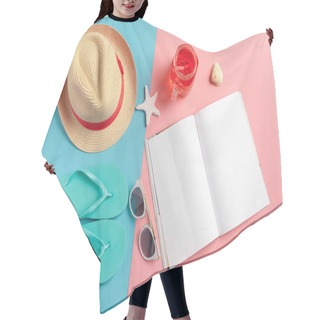 Personality  Close Up Of Diary With White Empty Sheets,  Vacation Concept Hair Cutting Cape