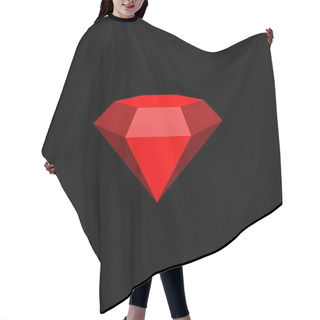 Personality  Red Gemstone Logo Template Hair Cutting Cape
