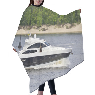 Personality  Motor Boat On The Lake Hair Cutting Cape