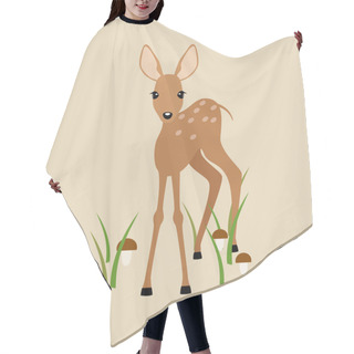 Personality  Fawn On A Beige Background. Hair Cutting Cape