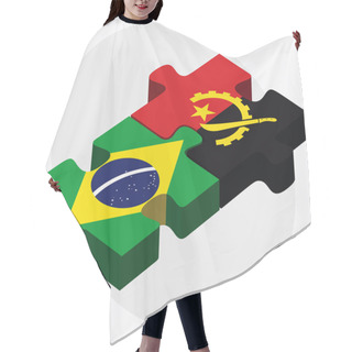 Personality  Brazil And Angola Flags Hair Cutting Cape