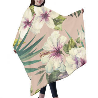 Personality  Watercolor Hibiscus Patterns Hair Cutting Cape