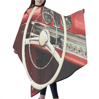 Personality  Dashboard And Steering Wheel Of Collectors Car Hair Cutting Cape