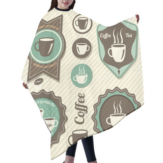 Personality  Set Of Vintage Retro Coffee Stamp Hair Cutting Cape