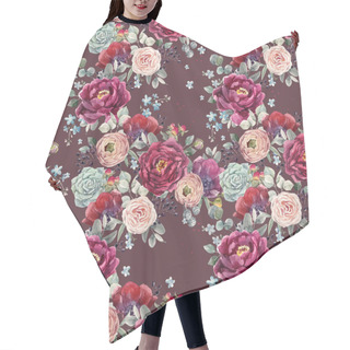 Personality  Watercolor Floral Pattern Hair Cutting Cape