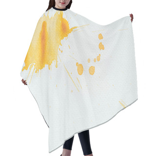 Personality  Abstract Orange Watercolor Splatters On White Paper Background Hair Cutting Cape
