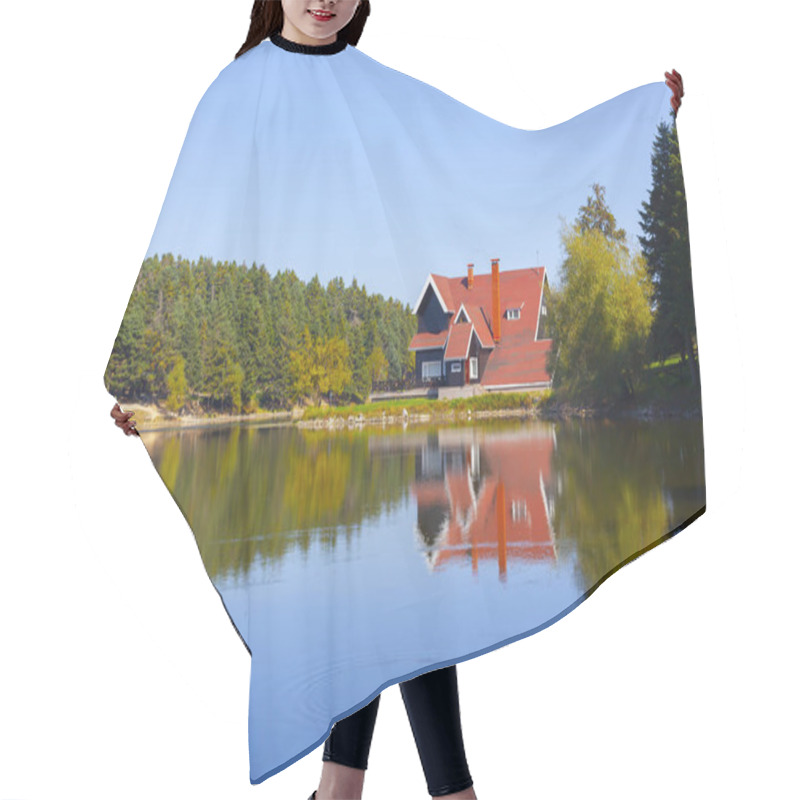 Personality  Wooden Lake House Inside Forest In Bolu Golcuk National Park, Bolu, Turkey Hair Cutting Cape