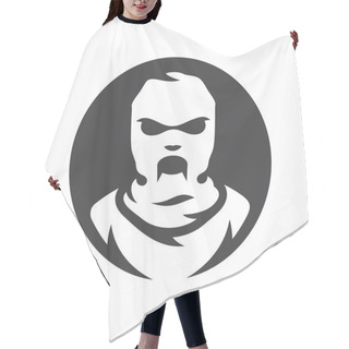 Personality  Balaclava Zombie Mask Vector Silhouette Sign. Hair Cutting Cape