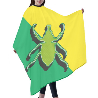 Personality  Animal Longhorned Insect Shape Green And Yellow Modern 3d Vector Icon Logo Hair Cutting Cape