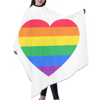 Personality  Pride Month Logo With Rainbow Flag. Pride Symbol With Heart, LGBT, Sexual Minorities, Gays And Lesbians. Love Is Love. Vector Illustration Hair Cutting Cape