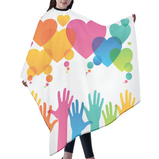 Personality  Human Palm With Heart Icons Hair Cutting Cape