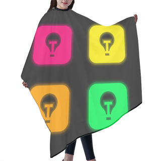 Personality  Apple Four Color Glowing Neon Vector Icon Hair Cutting Cape