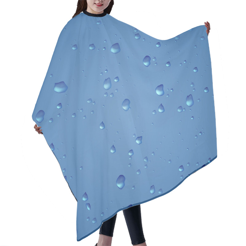 Personality  Blue Abstract Background With Drops. Hair Cutting Cape