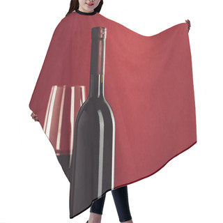 Personality  Red Wine In Glass And Bottle  Hair Cutting Cape
