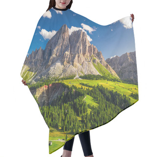 Personality  Aerial View Of Passo Delle Erbe In Dolomites At Sunset Hair Cutting Cape