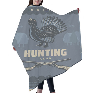 Personality  Hunting Vintage Banner With Hunter Rifle And Bird Hair Cutting Cape