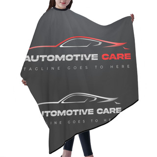 Personality  Car Logo, Automobile Logo, Automotive Logo. Sports Vehicle Vector Illustration, Sports Vehicle Icon. Hair Cutting Cape