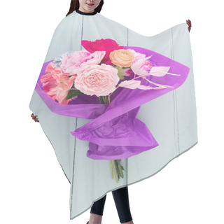 Personality  Crepe Paper Flower Bouquet Hair Cutting Cape