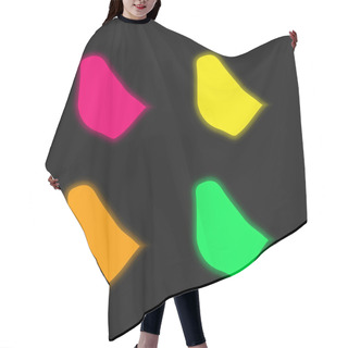 Personality  Barbados Four Color Glowing Neon Vector Icon Hair Cutting Cape