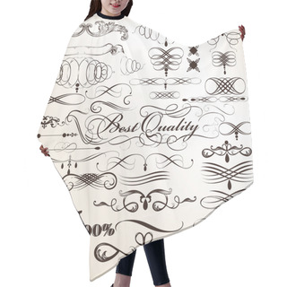 Personality  Collection Of Vector Decorative Flourishes In Vintage Style For Hair Cutting Cape