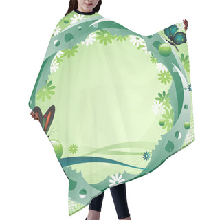 Personality  Frame With Flowers And Butterflies Hair Cutting Cape