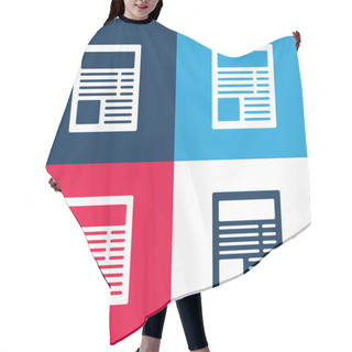 Personality  Article Blue And Red Four Color Minimal Icon Set Hair Cutting Cape